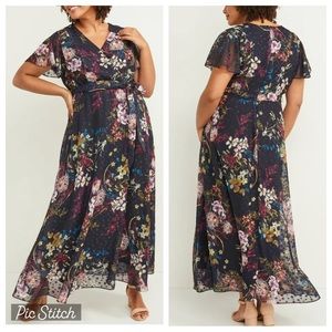 Lane Bryant Navy Floral Maxi Dress